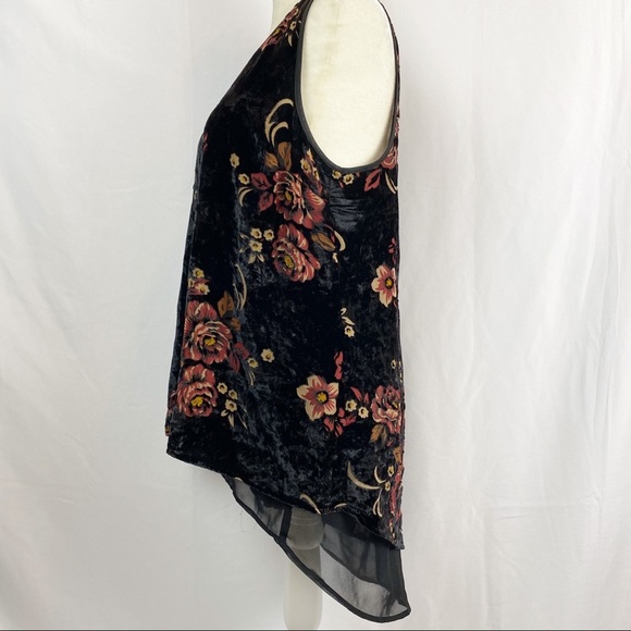Daniel Rain Top Sleeveless Velvet Semi Sheer - Picture 3 of 7